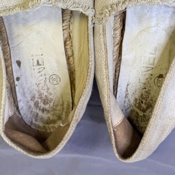 CHANEL ESPADRILLE CC RAW CANVAS WOVEN FLATS CC-0508N-0168 - Picture 4 of 4
